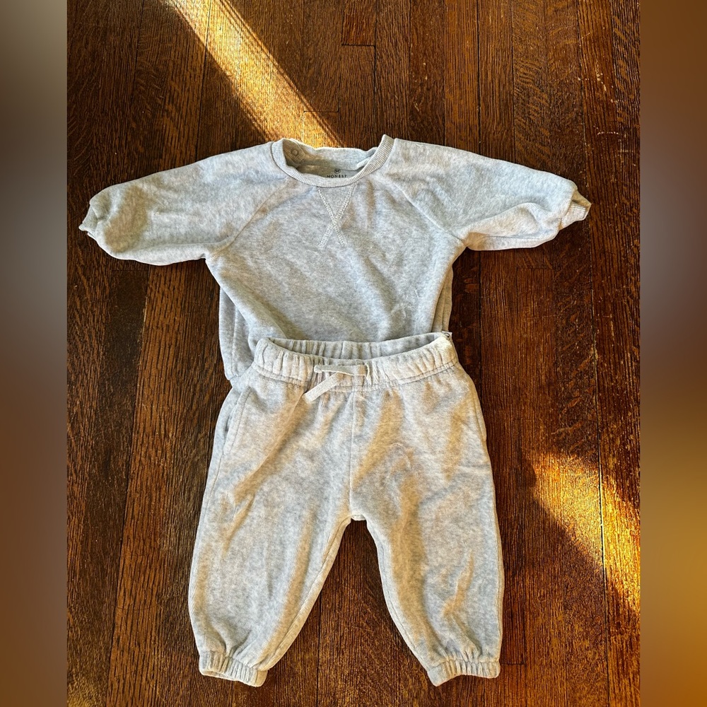 Honest Baby 2-Piece Velour 100% Organic Cotton Sweatpants Set, Size 0-3 Months